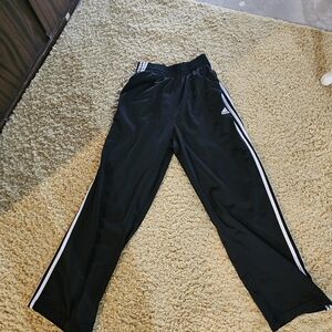 Adidas Black Joggers with White Stripes